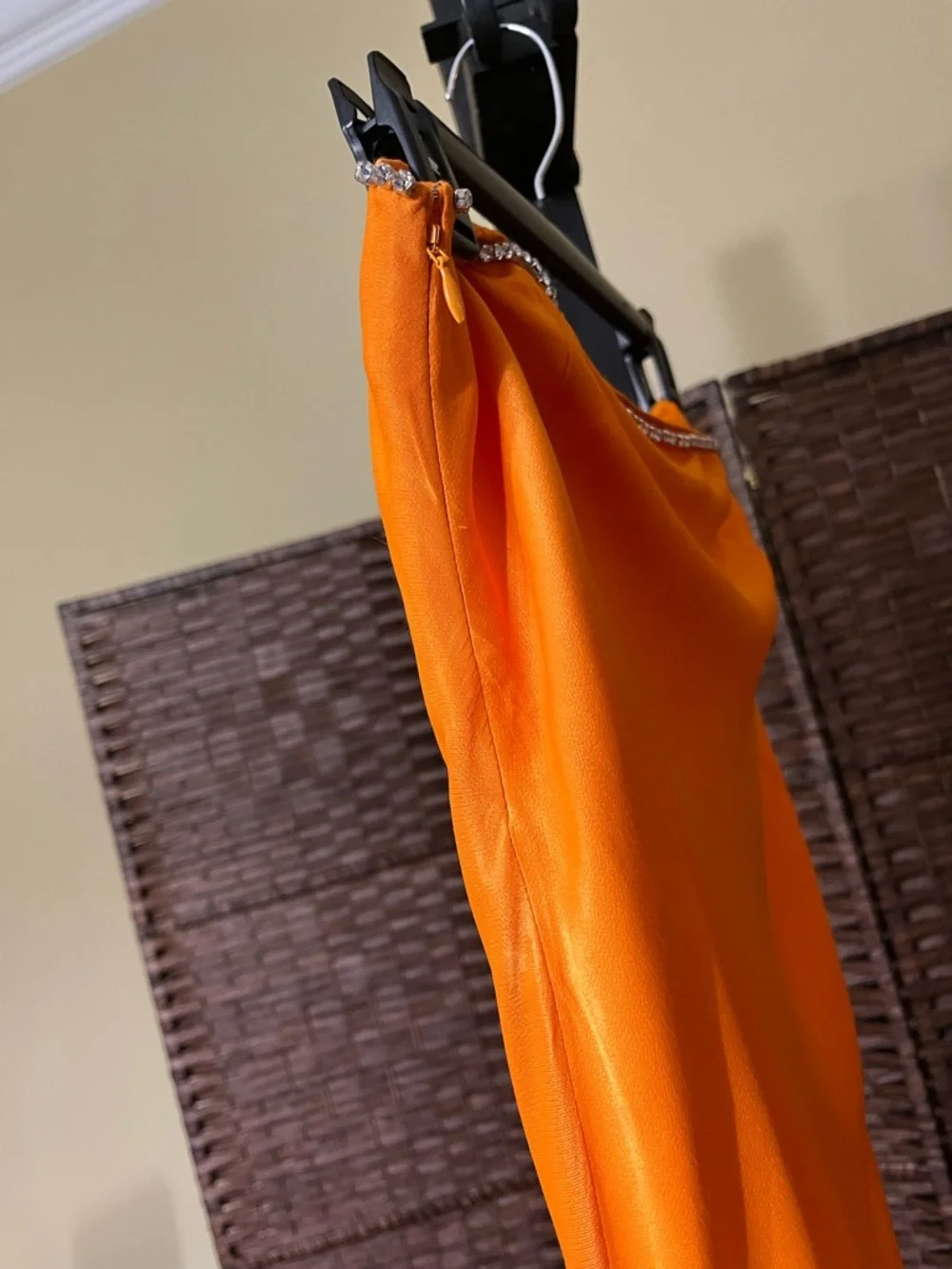 New Meshki Dayana Satin Diamante Skirt Set Mandarin Orange – Size Small - Picture 14 of 16